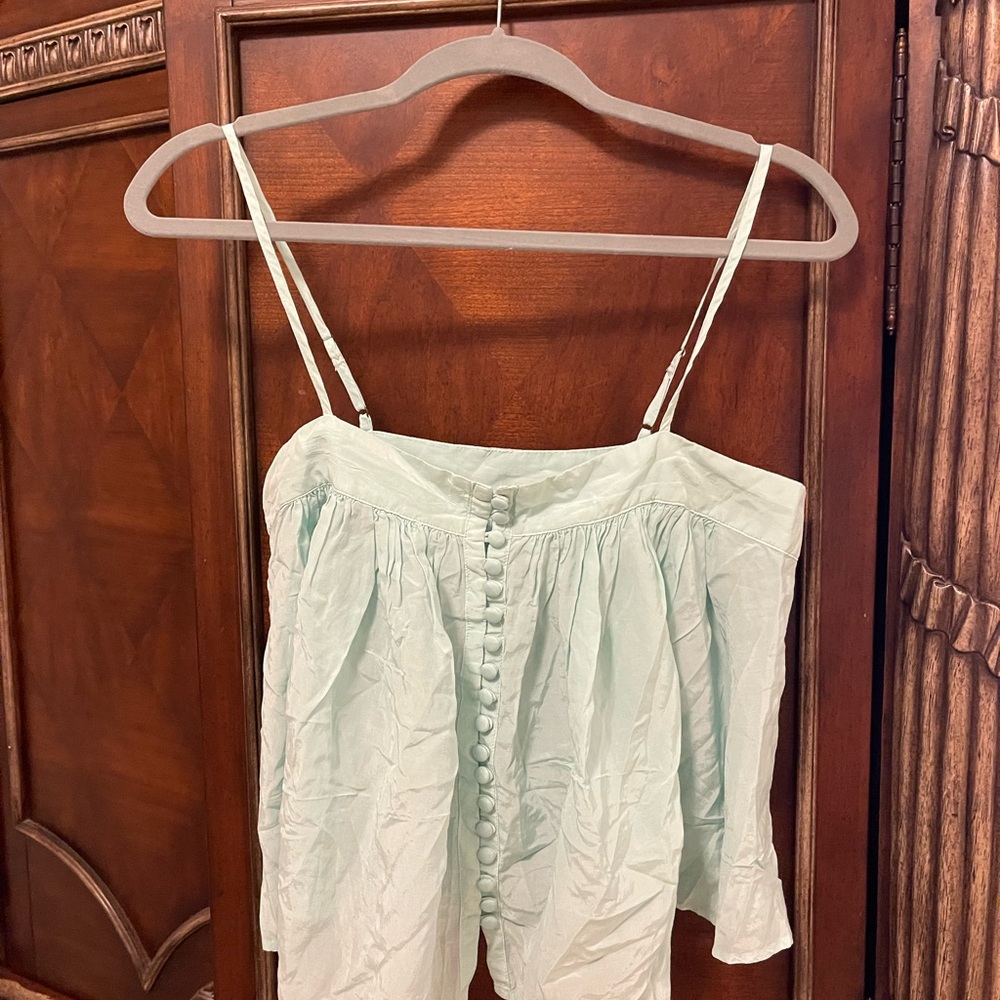 Elegant Mint Button-Front Camisole